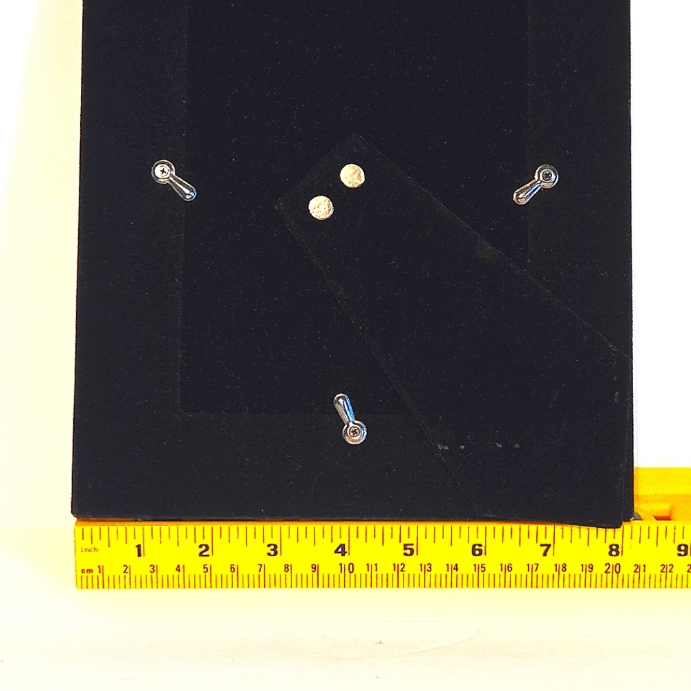 VTG ZGallerie 5x7 Textured Brown Photo Frame, Ribbed Sateen & Teak Wood - Picture 6 of 7